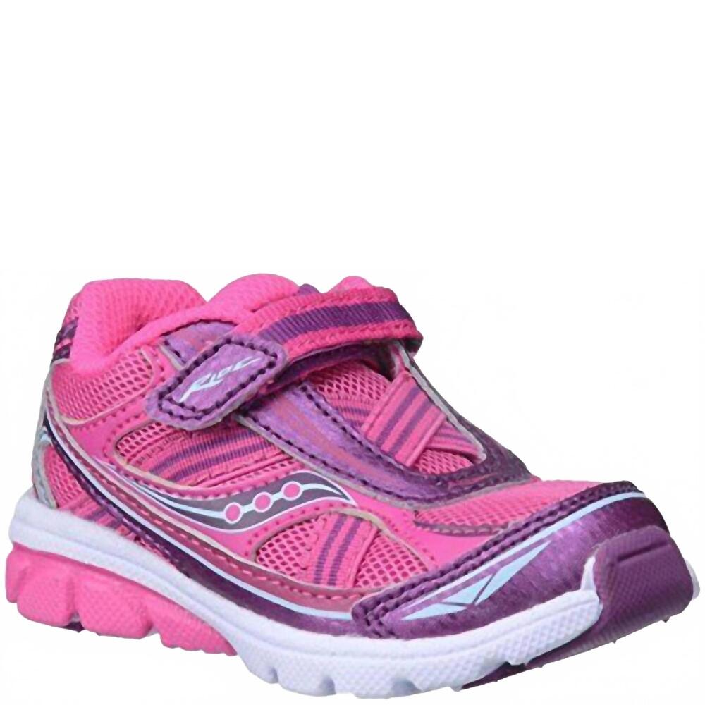NEW SAUCONY girl's ride sneakers in pink/purple